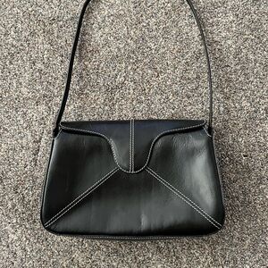 Tusk Black Leather Small Handbag